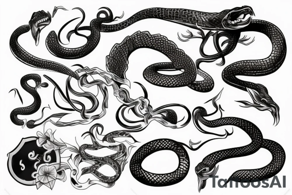 snake technology tattoo idea