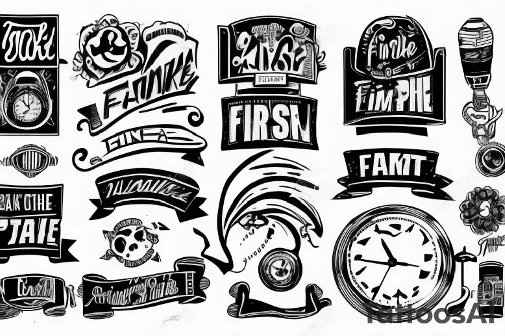 finish line banner tattoo idea