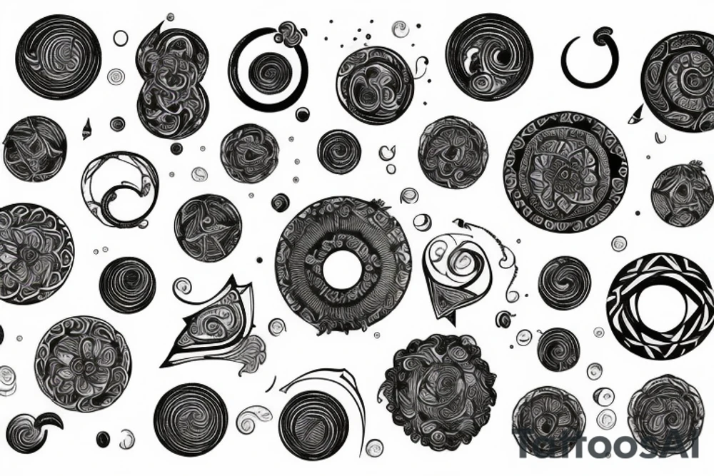 Two anctient cercles on the arm tattoo idea