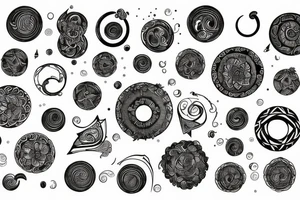 Two anctient cercles on the arm tattoo idea