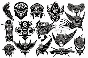 Tribal style helicopter tattoo idea