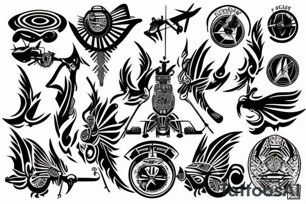 helicopter tattoo idea