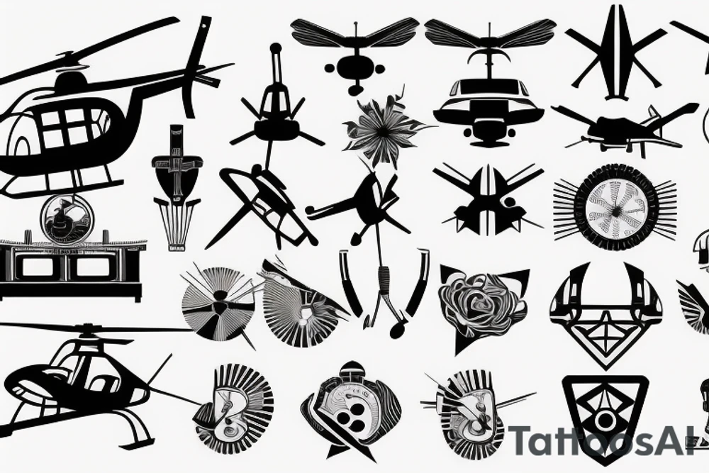 helicopter tattoo idea