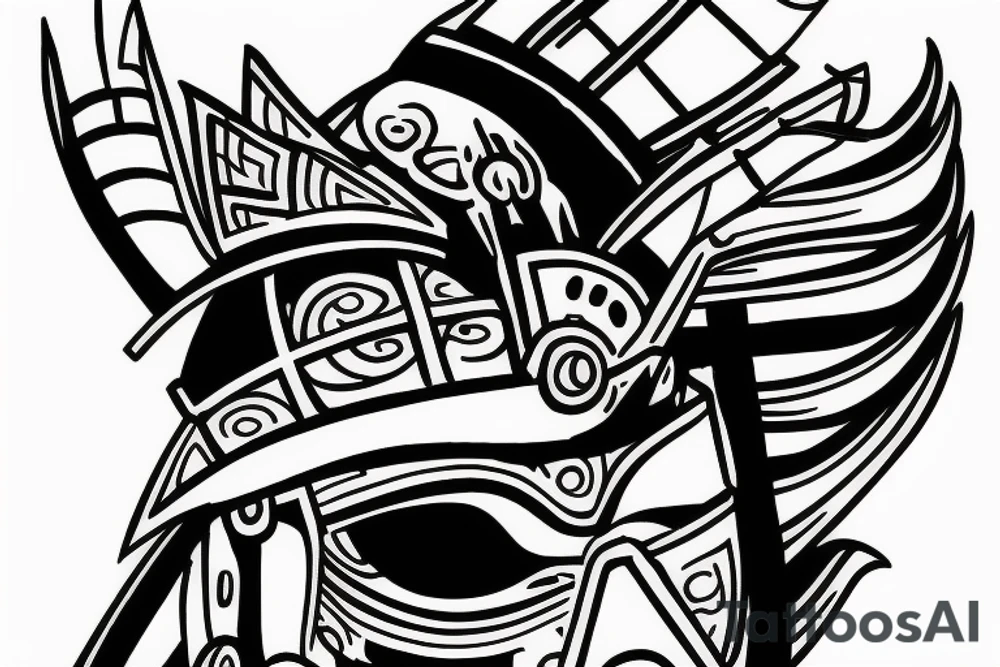Japanese themed tattoo
Samurai Mask tattoo idea