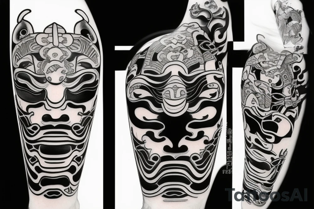 Japanese themed tattoo
Samurai Mask tattoo idea