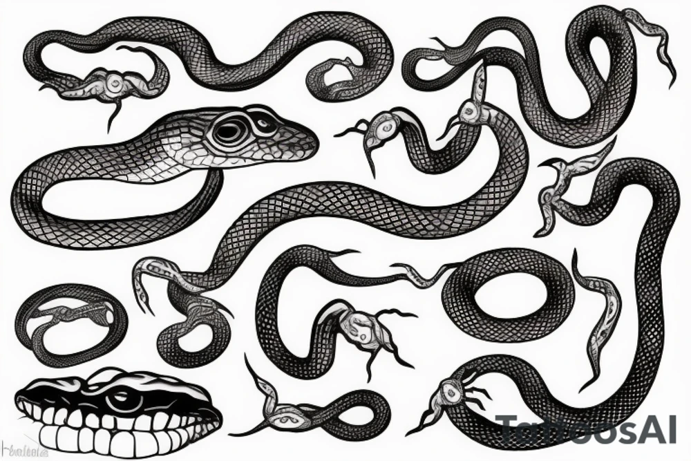 Hand shaking snake bite tattoo idea