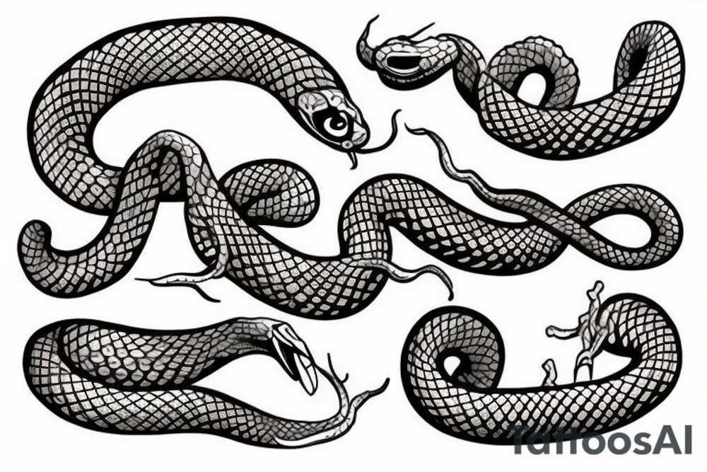 Hand shaking snake bite tattoo idea