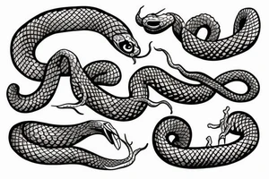Hand shaking snake bite tattoo idea