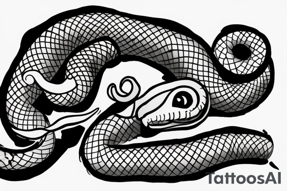 snake curled around a dagger tattoo idea