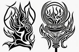 A basket ball inside the flames of the Liberty Statue torch tattoo idea