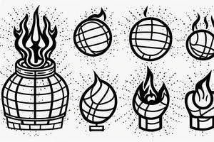 A basket ball inside the flames of the Liberty Statue torch tattoo idea