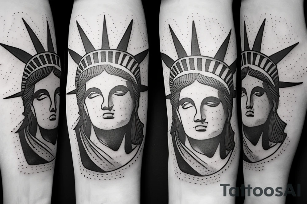 the torch of the statue of liberty with a burning basketball tattoo idea