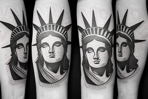 the torch of the statue of liberty with a burning basketball tattoo idea