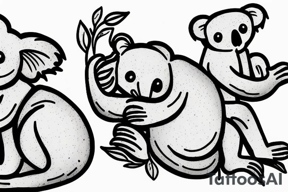 koala choking another koala tattoo idea