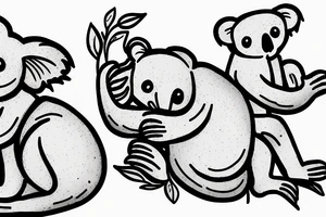 koala choking another koala tattoo idea