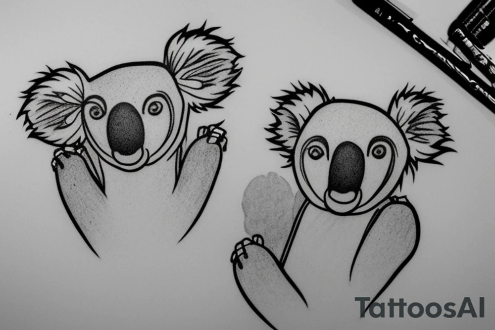 koala choking another koala tattoo idea