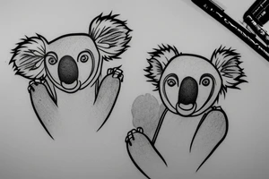 koala choking another koala tattoo idea