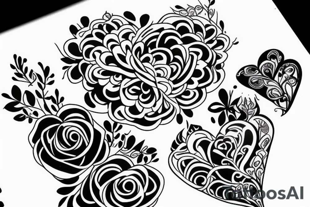 Self love written in a flower tattoo idea