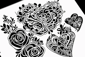 Self love written in a flower tattoo idea