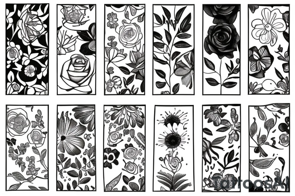 Self love written in a flower tattoo idea