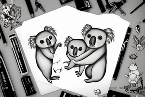 koalas fighting tattoo idea