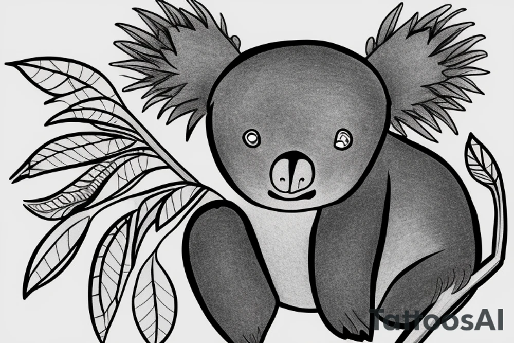 angry koala tattoo idea