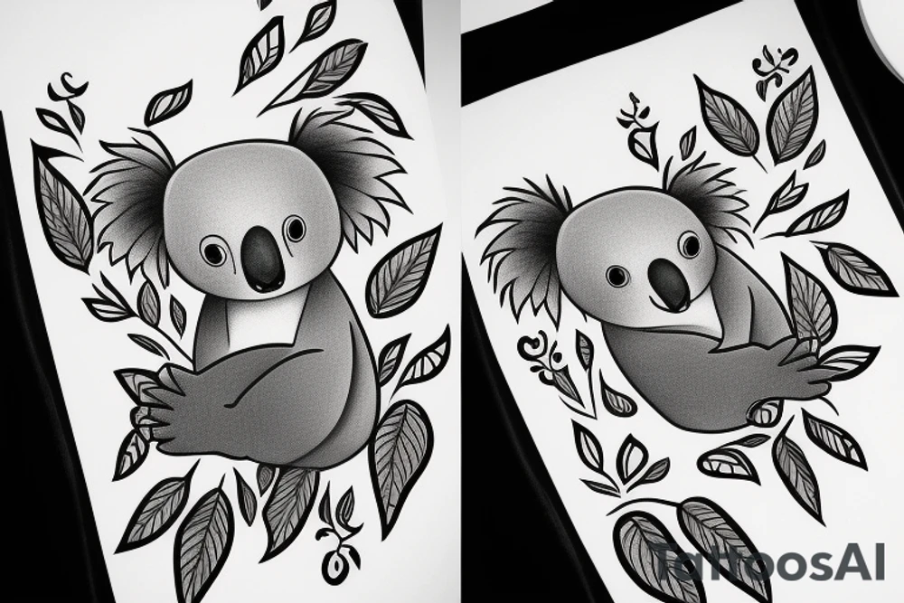 angry koala tattoo idea