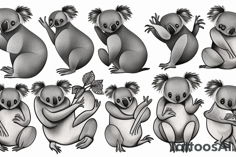 koala with giant nuts tattoo idea