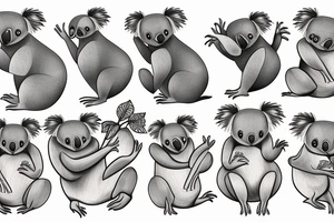 koala with giant nuts tattoo idea