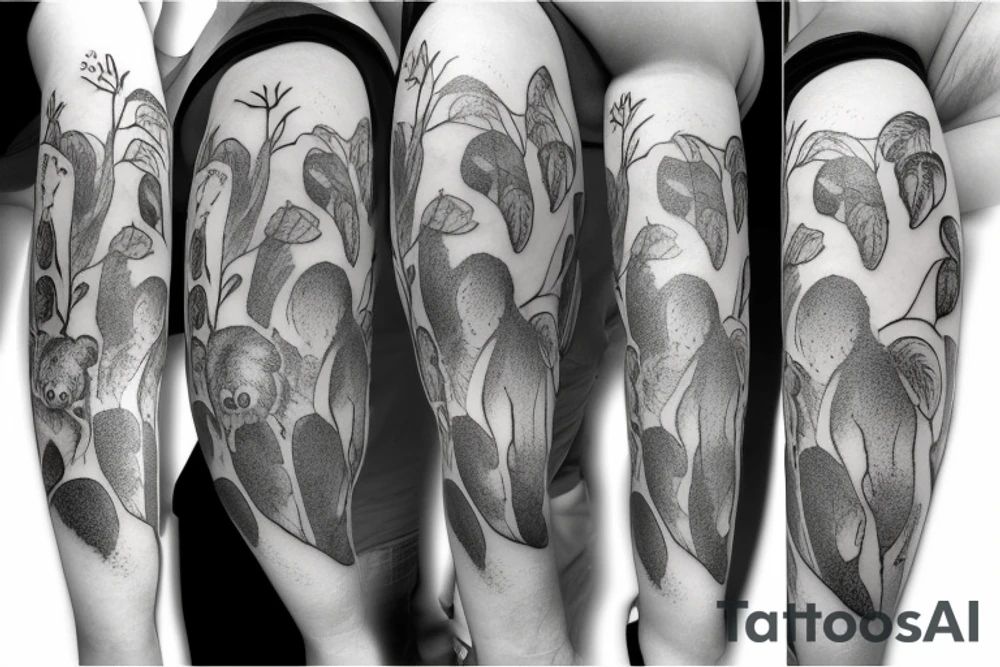 koala with giant nuts tattoo idea