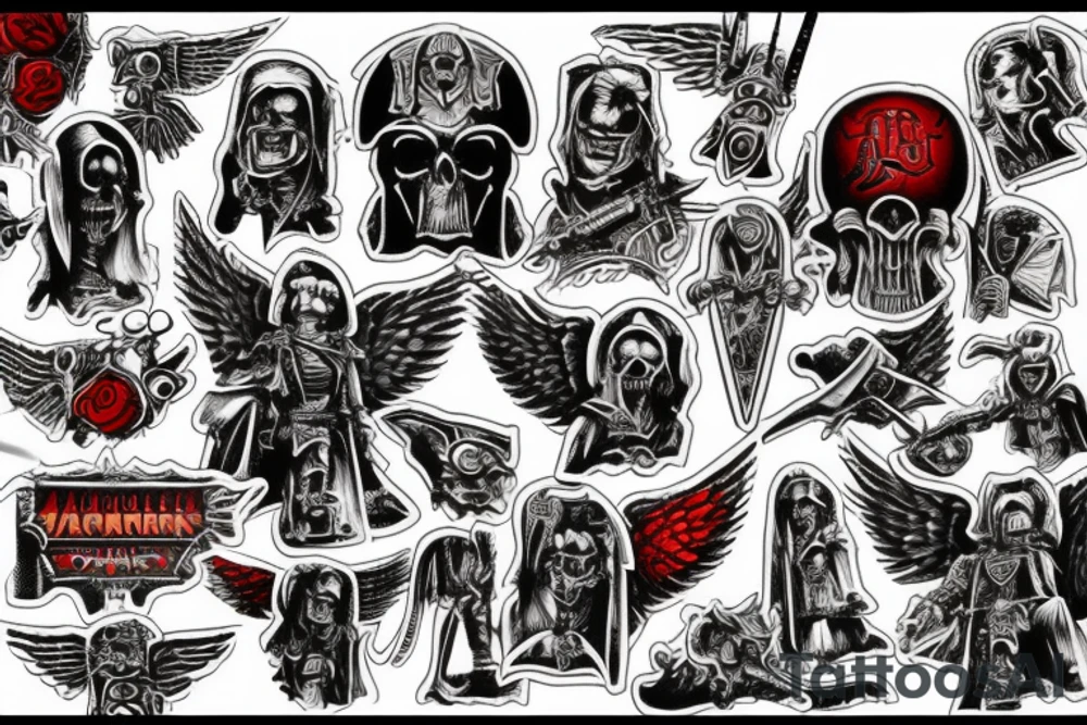 Warhammer 40k, Angel of death, bloody angels tattoo idea