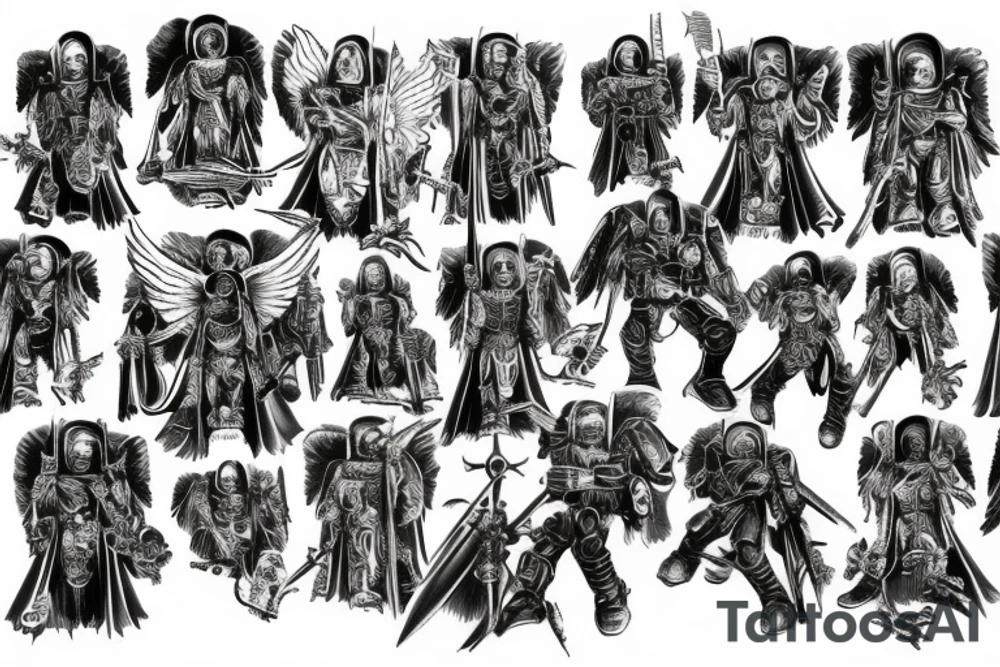 Warhammer 40k, Angel of death, bloody angels tattoo idea