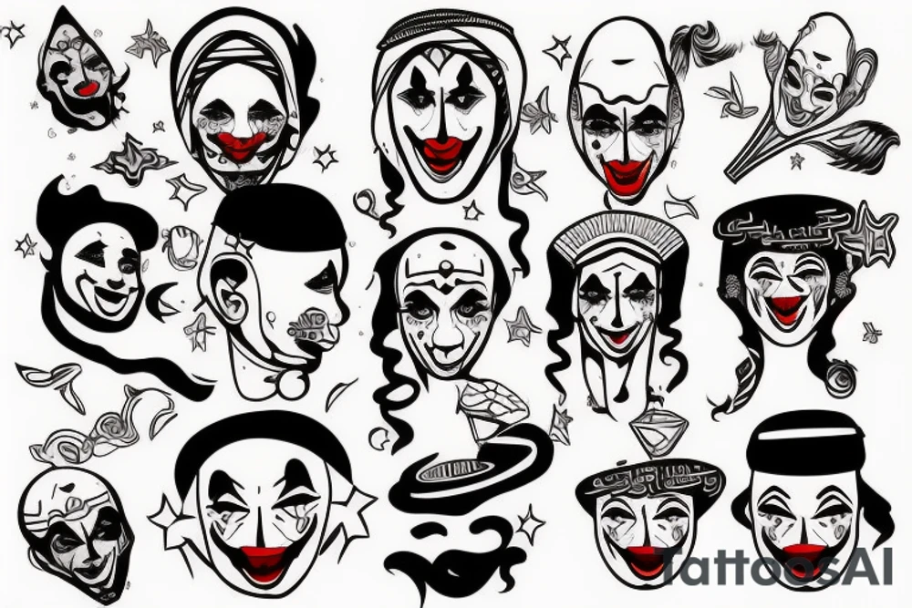 An arab clown tattoo idea