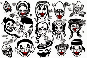 An arab clown tattoo idea