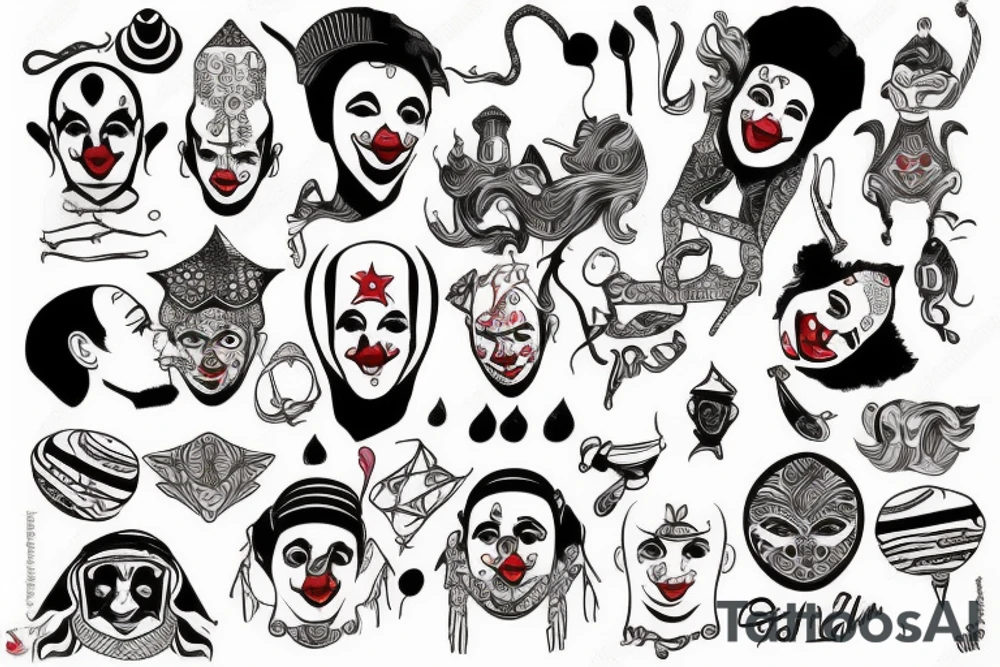 An arab clown tattoo idea
