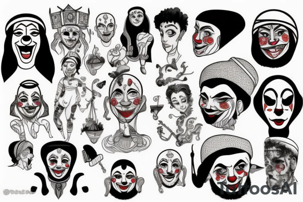 An arab clown tattoo idea