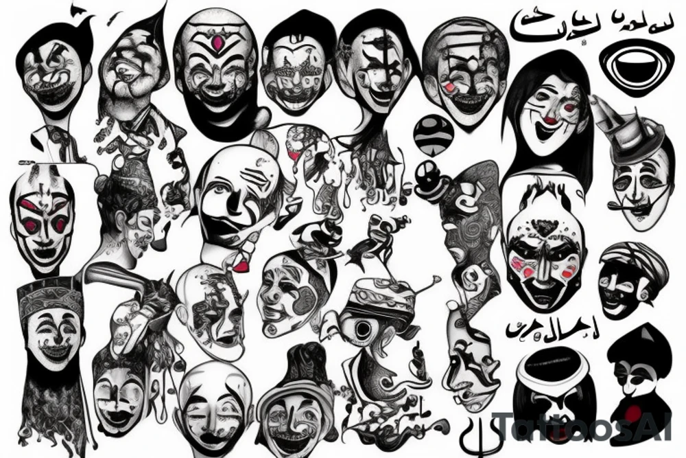 An arab clown tattoo idea