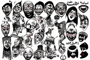 An arab clown tattoo idea