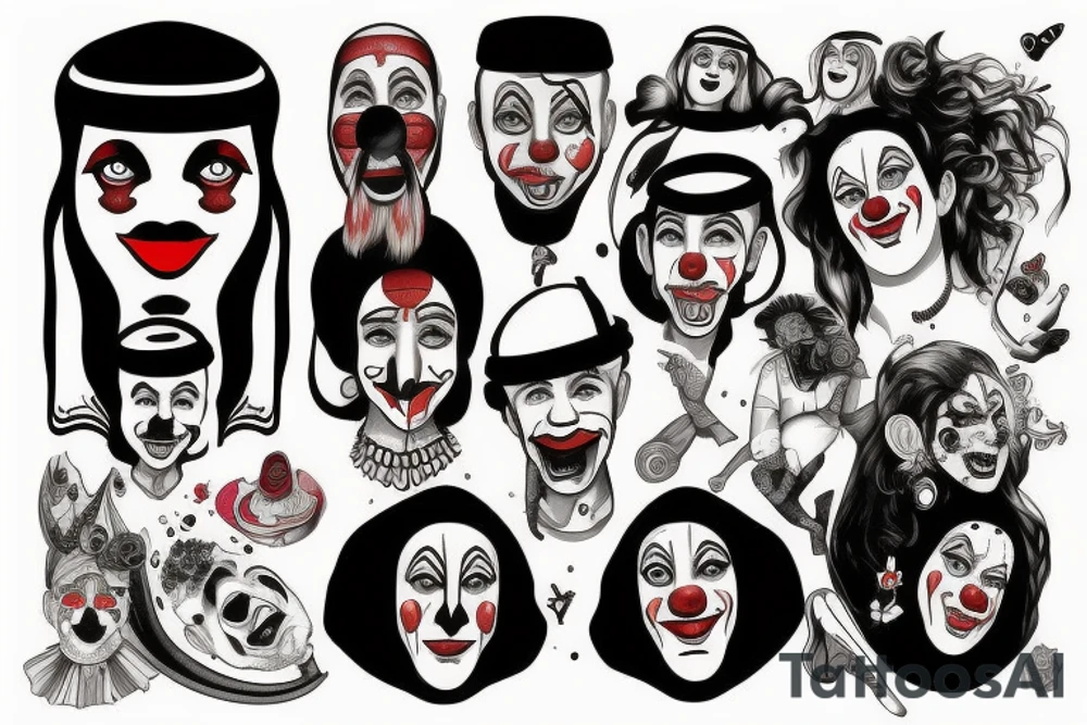 An arab clown tattoo idea