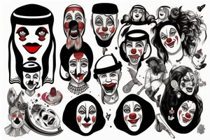 An arab clown tattoo idea