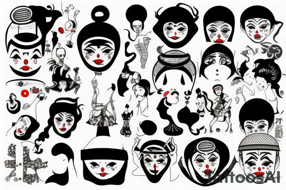 An arab clown tattoo idea