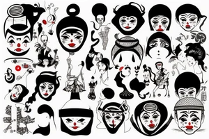 An arab clown tattoo idea
