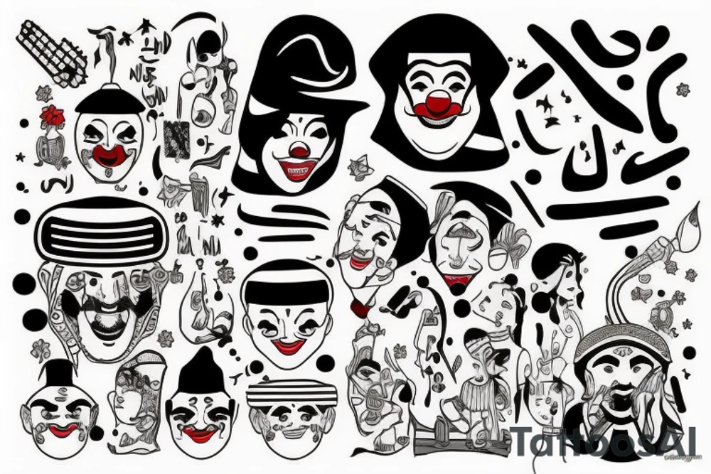 An arab clown tattoo idea