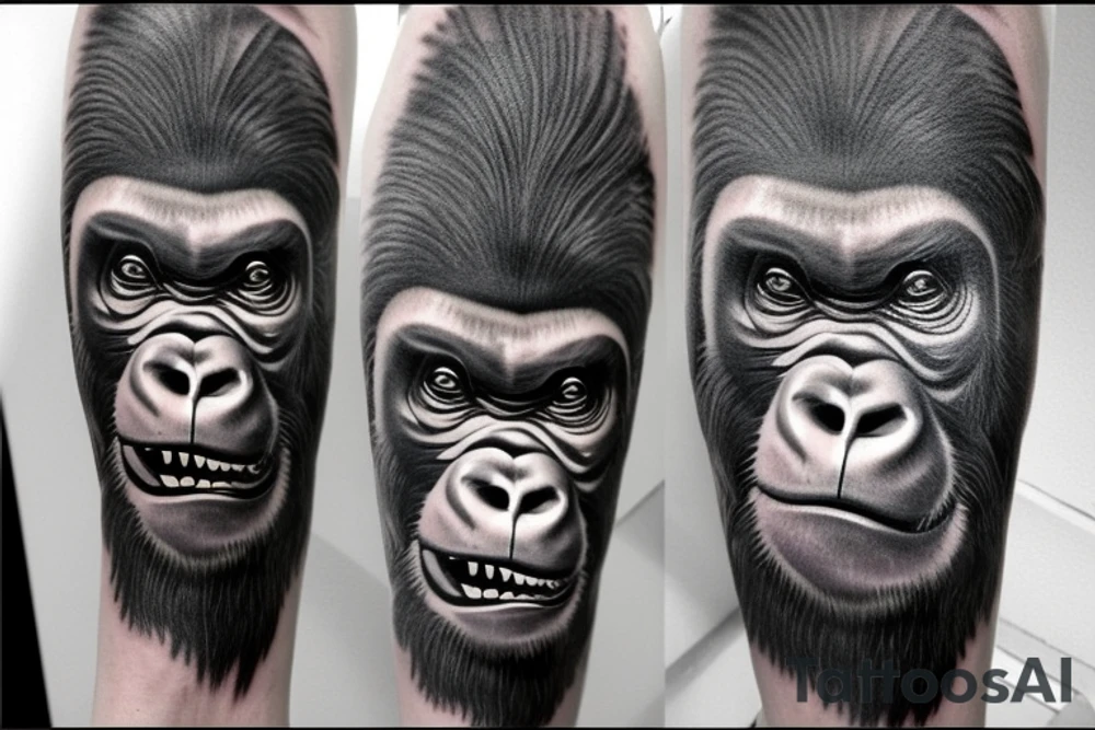 Gorilla tearing through skin tattoo idea