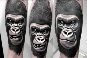 Gorilla tearing through skin tattoo idea