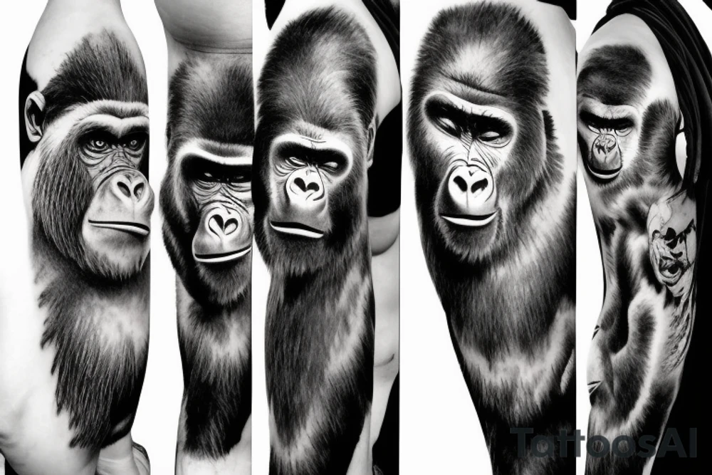 Gorilla tearing through skin tattoo idea