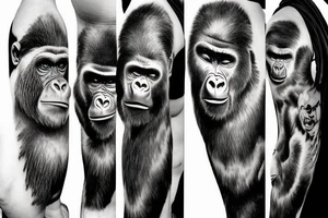 Gorilla tearing through skin tattoo idea