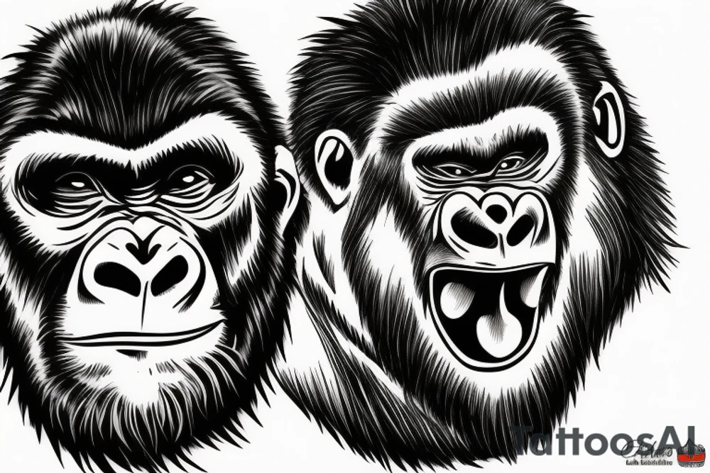 Gorilla tearing through skin tattoo idea