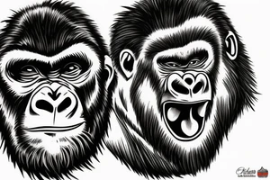 Gorilla tearing through skin tattoo idea