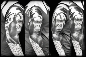 Gorilla tearing through skin tattoo idea
